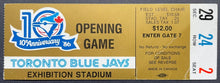Load image into Gallery viewer, 1986 Toronto Blue Jays 10th Anniversary Opening Day Ticket Stub Baseball MLB VTG
