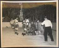 Type 1 New York Rangers vs Montreal Canadiens Action B&W Photo NHL Hockey VTG