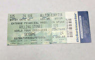 2002 The Rolling Stones Concert World Tour Ticket SkyDome Vintage Music