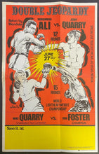 Load image into Gallery viewer, 1972 Vintage Boxing Muhammad Ali Jerry Quarry Double Jeopardy Promotional Poster

