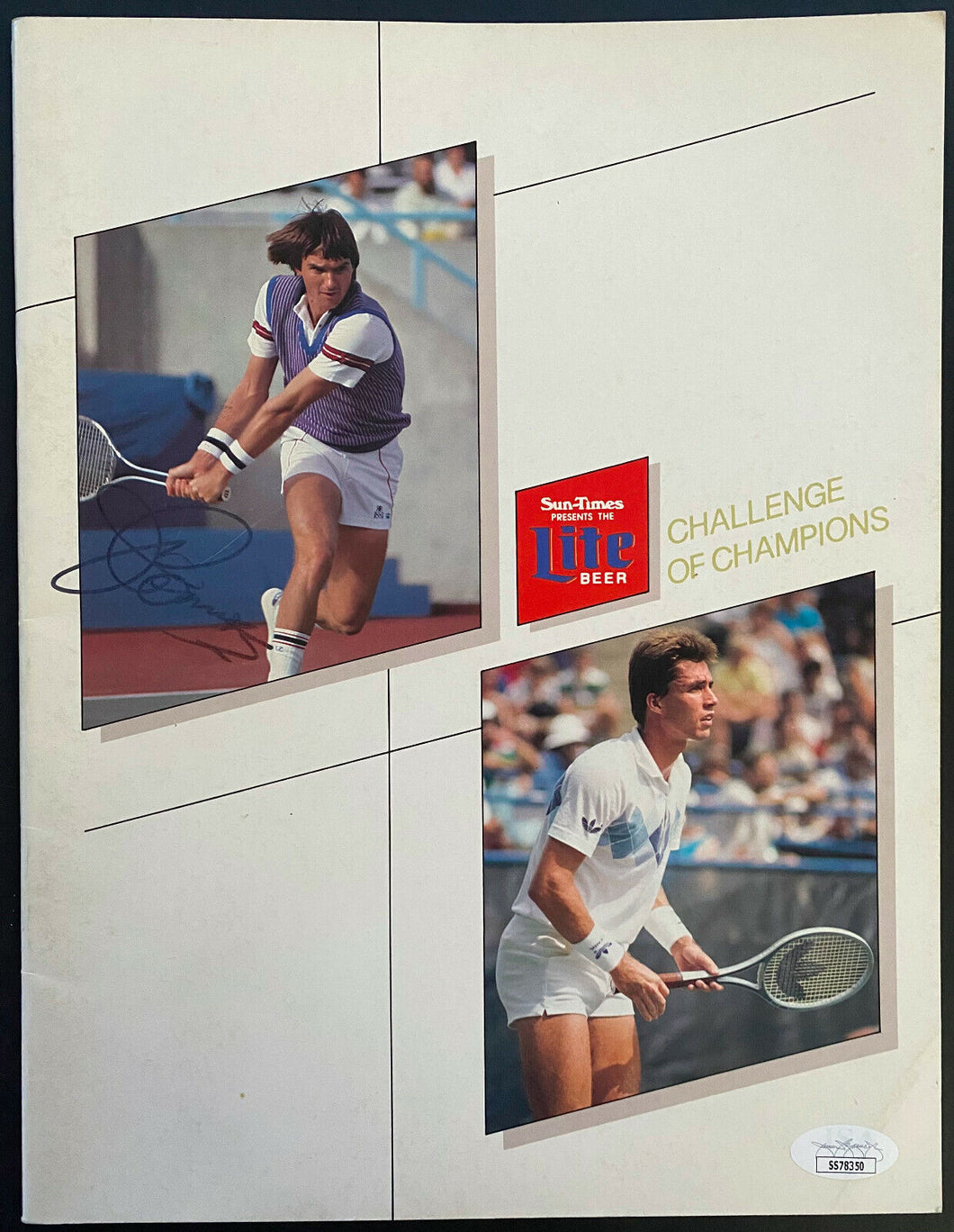 1980 Chicago Sun Times Challenge Of Champions Tennis Program Signed x8 JSA COA