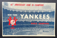 1963 Yankee Stadium MLB Baseball Season Opening Program Yankees vs Baltimore