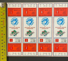 Load image into Gallery viewer, 1987 MLB Baseball Toronto Blue Jays World Series Phantom Ticket Strip of 4
