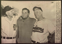 Load image into Gallery viewer, 1947 Babe Ruth Ty Cobb/Tris Speaker Vintage Press Wire Photo 3 Greatest Hitters
