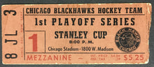 Load image into Gallery viewer, 1962 Stanley Cup 1st Playoff Series Game 1 Ticket Chicago Blackhawks v Canadiens
