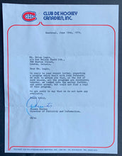 Load image into Gallery viewer, 1974 Montreal Canadiens NHL Letter + Mailer Signed By Claude Mouton Original
