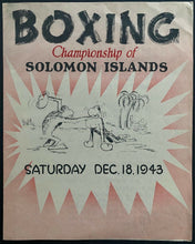 Load image into Gallery viewer, 1943 Vintage United States Forces Boxing Championships Program Solomon Islands
