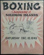 1943 Vintage United States Forces Boxing Championships Program Solomon Islands