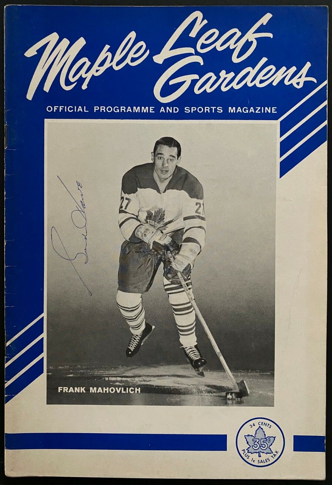 1963 Signed Toronto Maple Leafs Red Wings Program Gordie Howe