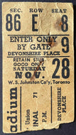 1953 Grey Cup Canadian Rugby Union Ticket Varsity Stadium Hamilton vs Winnipeg