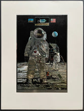 Load image into Gallery viewer, 1969 St.Louis Blues Oversized Outer Space Christmas Card + Moon Landing Photo
