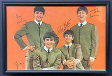 Load image into Gallery viewer, Beatles Vintage Framed Postcard Facsimile Autograph Paul Ringo George John Music
