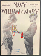 1963 Navy NCAA Football Program Navy Marine Corps vs William & Mary Vintage