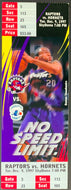 1997 SkyDome Toronto Raptors v Hornets NBA Basketball Ticket Damon Stoudamire