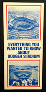 1980 Los Angeles Dodgers Fold Out Promotional Flyer MLB Baseball Dodger Stadium
