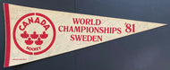 1981 Signed IIHF World Championships Team Canada Pennant Autographed Don Cherry