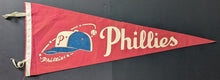 Load image into Gallery viewer, Circa 1960 Philadelphia Phillies Full Size 30&quot; Pennant MLB Baseball Vintage
