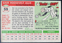 Load image into Gallery viewer, 1955 Topps Baseball #59 Gair Allie Pittsburgh Pirates Vintage MLB Card
