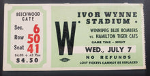 Load image into Gallery viewer, 1971 Ivor Wynne Stadium Winnipeg Blue Bombers vs Hamilton Tiger Cats CFL Ticket

