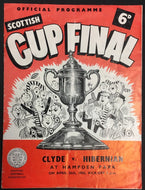 1958 Scottish Cup Final Soccer Program Clyde Vs Hibernian Hamden Park Football