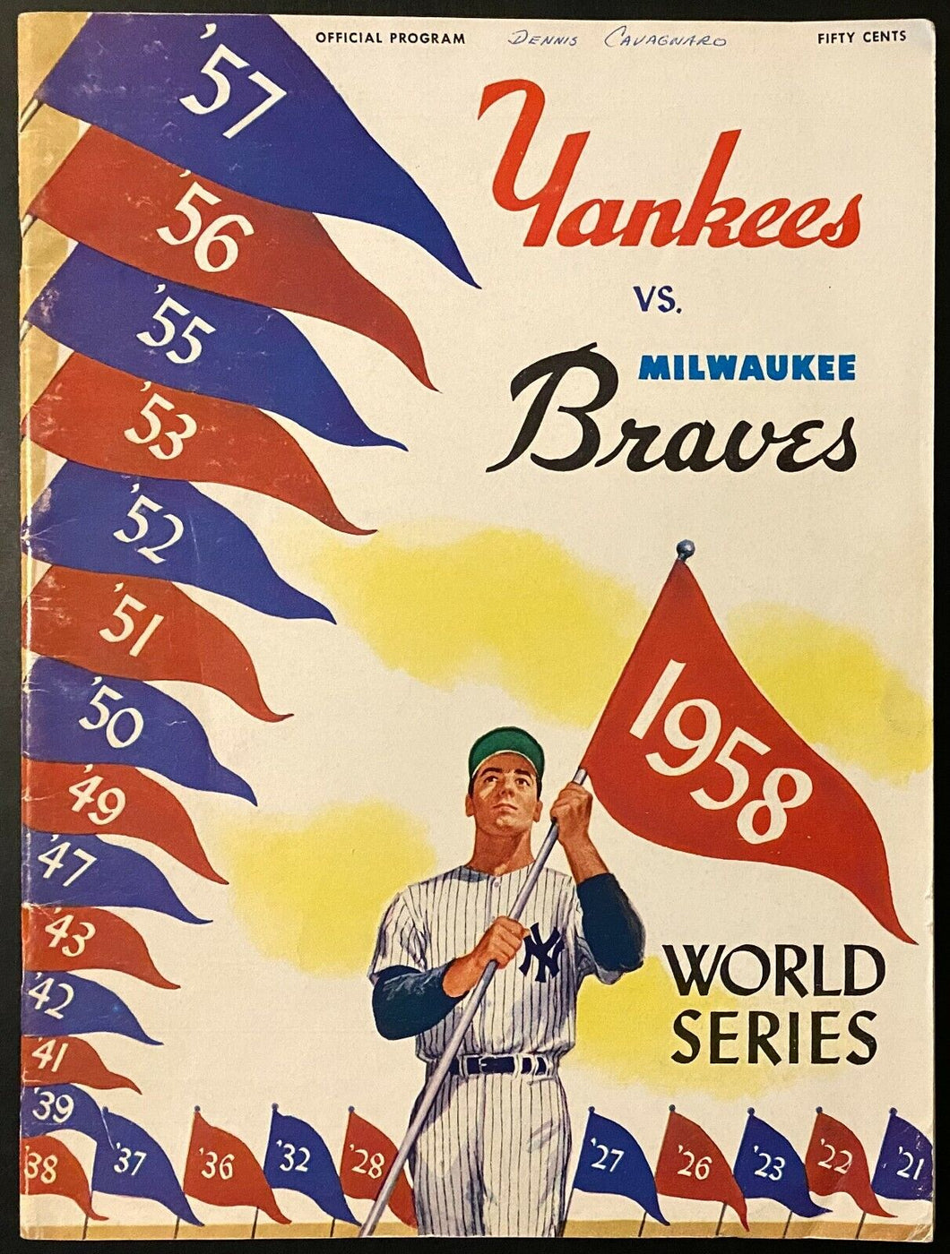 1958 MLB Baseball World Series Vtg Program New York Yankees v Milwaukee Braves