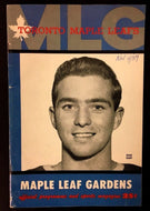 1959 Maple Leaf Gardens New York Rangers Maple Leafs VTG HKY Program Dick Duff