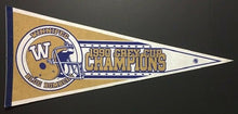 Load image into Gallery viewer, 1990 Grey Cup Champions Pennant Winnipeg Blue Bombers CFL Football Full Size 29"

