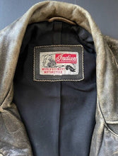 Load image into Gallery viewer, 1990s Indian Distressed Leather Motorcycle Jacket w/Large Back Patches M Vintage
