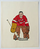 NHL Detroit Red Wings Hall Of Famer Goalie Terry Sawchuk Original Art Print