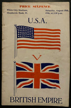 Load image into Gallery viewer, 1936 Program Post-Olympics Program USA Great Britain Track Meet Gold Medalists
