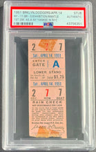 Load image into Gallery viewer, 1951 Brooklyn Dodgers vs New York Ticket Mickey Mantle 1st Game As A Yankee PSA
