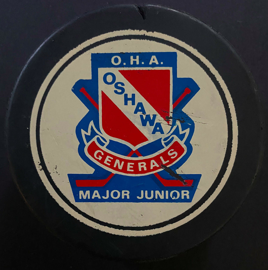 c1970 Oshawa Generals Game Puck OHA Major Jr. A Hockey Used CMJHL