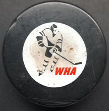 Load image into Gallery viewer, 1970s Houston Aeros WHA Hockey Game Puck Vintage Gordie Howe
