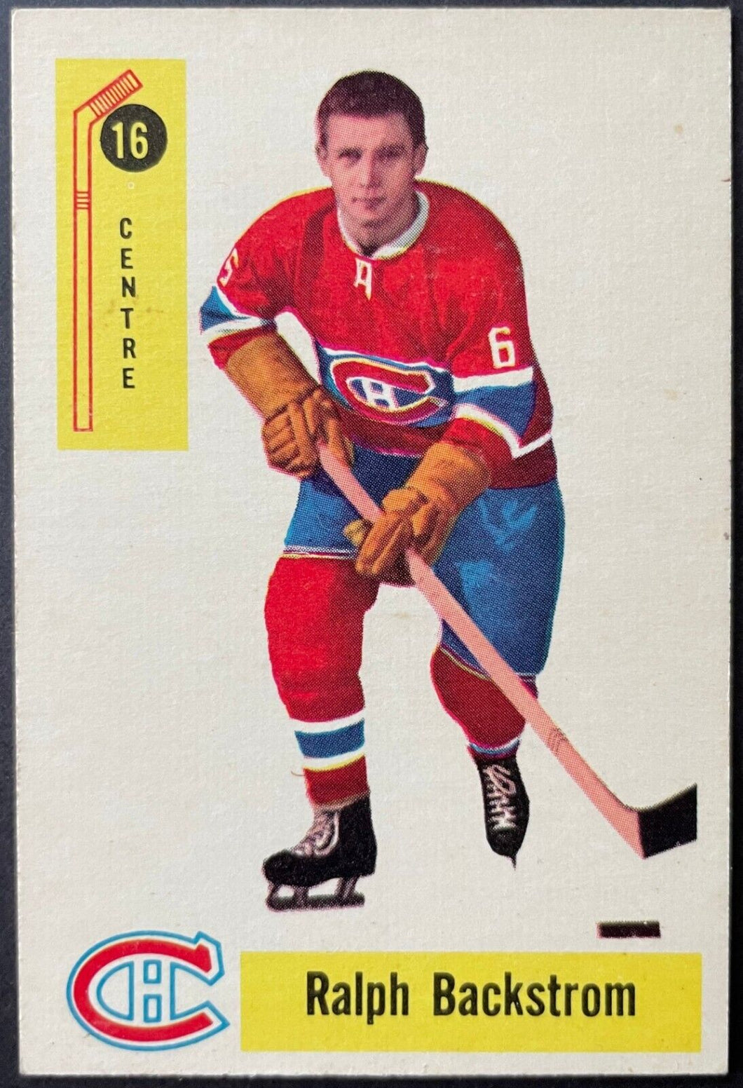 1958-59 Parkhurst Hockey Card #16 Ralph Backstrom Montreal Canadiens Vintage NHL