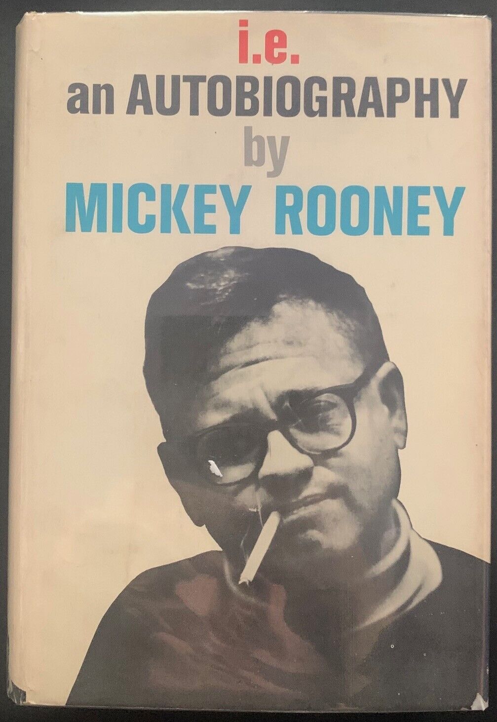 1965 Mickey Rooney Signed Autobiography i.e Hard Cover Book Autograph Vintage