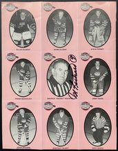 Load image into Gallery viewer, Maurice Richard Autographed Signed Full Sheet of 1990's Oldtimers Cards NHL JSA

