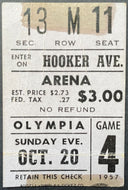 1957 Detroit Red Wings Ticket Stub Gordie Howe 400th Assist NHL Hockey Olympia