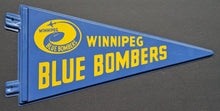 Load image into Gallery viewer, 1960s Winnipeg Blue Bombers Plastic Mini Pennants CFL Vintage Canadian Football
