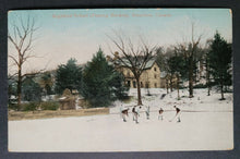 Load image into Gallery viewer, 1900&#39;s Hockey Scene Post Card Highfield School Hamilton Ontario Vintage
