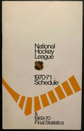 1970-71 Vintage NHL Hockey Schedule Statistical Record Montreal Canadiens Retro
