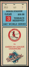 Load image into Gallery viewer, 1987 World Series Ticket Game 3 MLB Baseball Minnesota Metrodome Twins St. Louis

