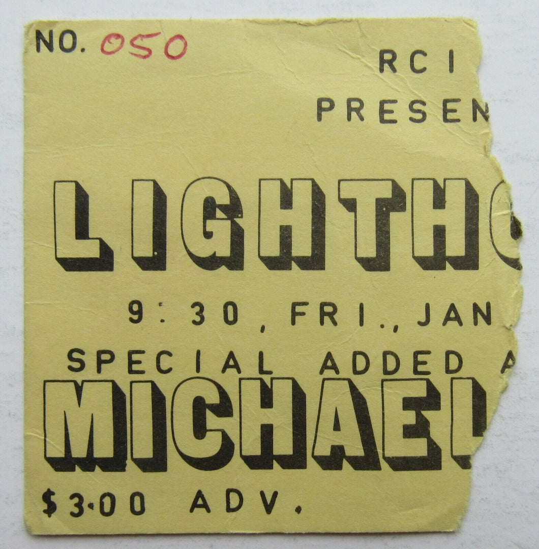 Circa 1970 Ryerson Theatre Lighthouse Concert Ticket Stub Vintage Music Toronto