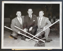 Load image into Gallery viewer, 1951 Vintage NHL New York Press Photo - Frank Boucher, Bill Cook &amp; Bun Cook
