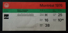 Load image into Gallery viewer, 1976 Montreal Summer Olympics Rowing Ticket Vintage Canada
