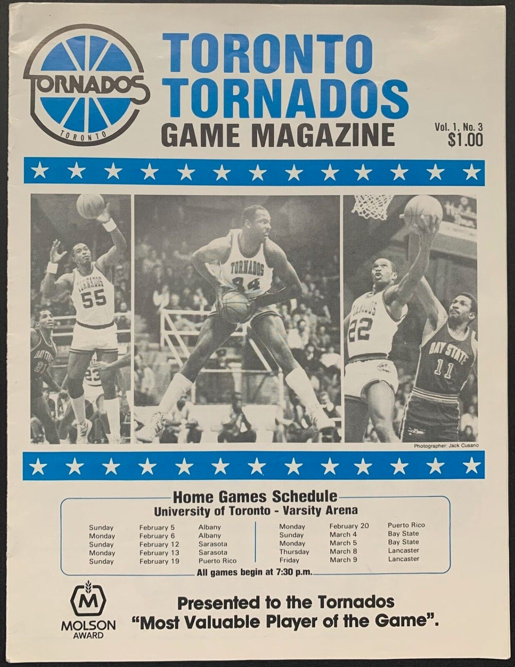 1984 Continental Basketball Association Program Toronto Tornados v Bombardiers