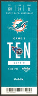 2018 Miami Dolphins Football Ticket Longest Game in NFL History Tennessee Titans