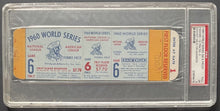 Load image into Gallery viewer, 1960 World Series Game 6 Proof Ticket New York vs Pittsburgh Pirates MLB PSA EX5
