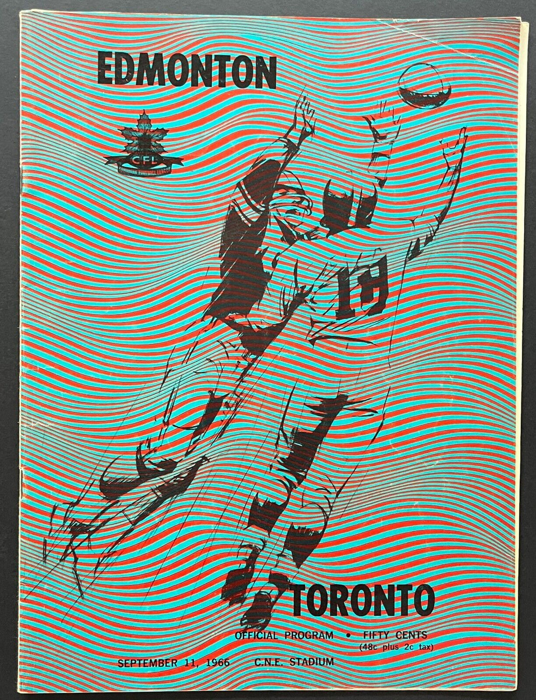 1966 CNE Stadium CFL Football Program Toronto Argonauts vs Edmonton Eskimos