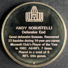 Load image into Gallery viewer, 1972 Andy Robustelli Pro Football Hall Of Fame Medal Franklin Mint 1 Troy Oz NFL
