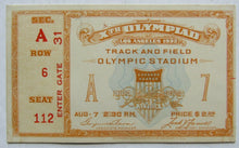 Load image into Gallery viewer, 1932 Summer Olympics Los Angeles Track &amp; Field Ticket @ Olympic Stadium
